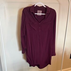 SO Women's Deep Burgundy Button-Down Shirt